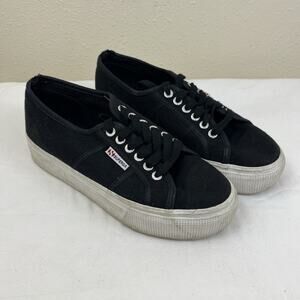 Superga Low Top Platform Sneaker Womens 8 EU 39 Black